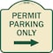 Signmission Permit Parking With Right Arrow Heavy-Gauge Aluminum Architectural Sign, 18" x 18", TG-1818-23326 A-DES-TG-1818-23326 - alternate 1